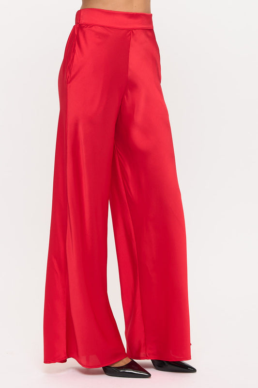 Satin Pants w/ Elastic Waist