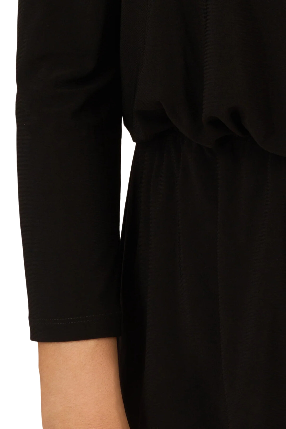 Adrianna Papell Off The Shoulder 3/4 Sleeve with Feather Accents