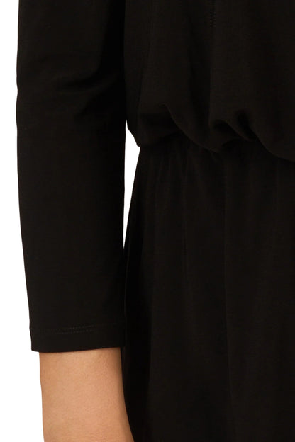 Adrianna Papell Off The Shoulder 3/4 Sleeve with Feather Accents