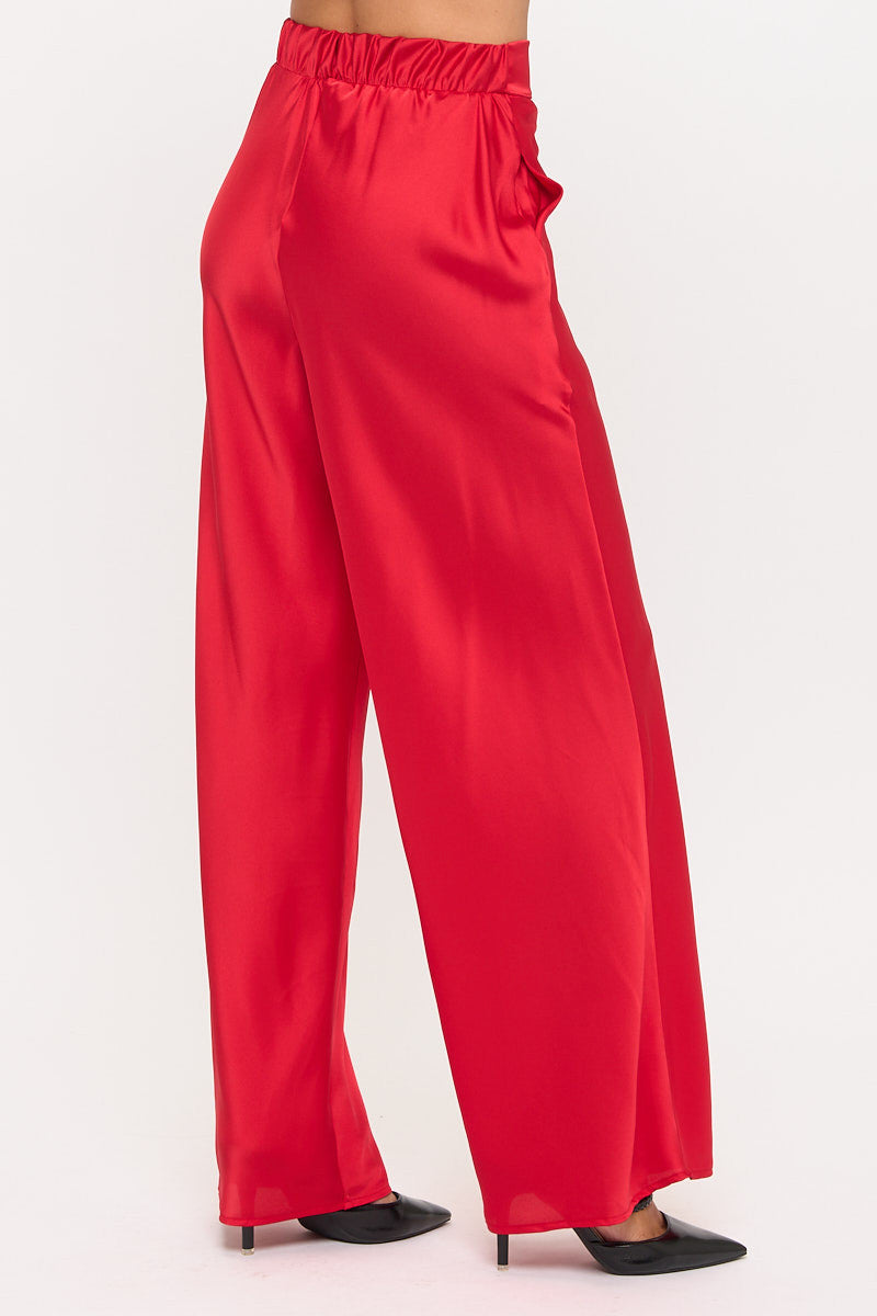 Satin Pants w/ Elastic Waist