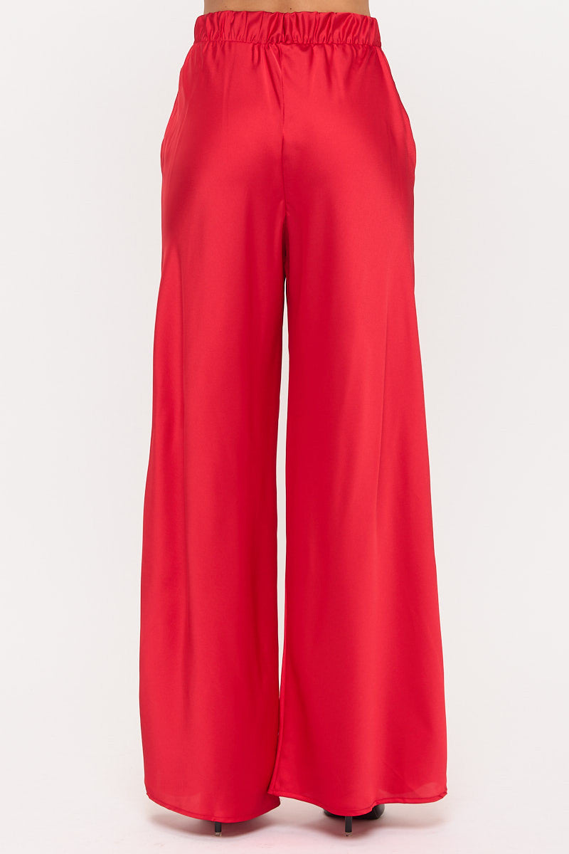 Satin Pants w/ Elastic Waist