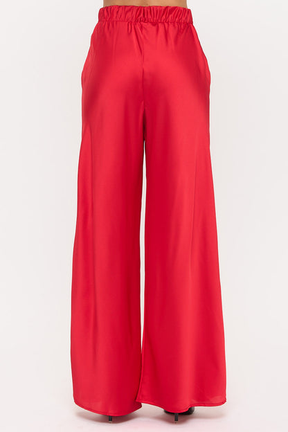 Satin Pants w/ Elastic Waist